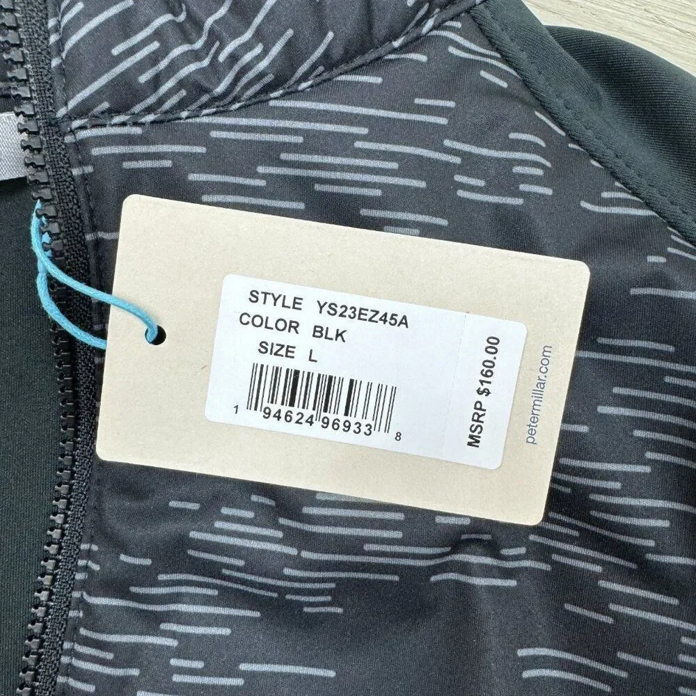 Peter Millar Boys Merge Hybrid‎ Jacket Size Large Black Full Zip